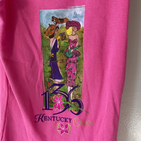 Pink Y2K Barbiecore Kentucky Derby 136 Tank Top Size Large  Girlhoodcore - Picture 3 of 6